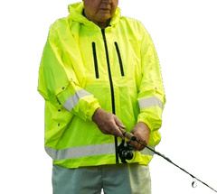 Brella Lime Green Unisex Hybrid Rain jacket w/ Reflective Strips