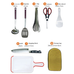 8-Piece Portable Camp Kitchen Utensil Set