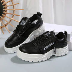 Women’s Lace‑Up Side‑Zipper Sports Sneakers