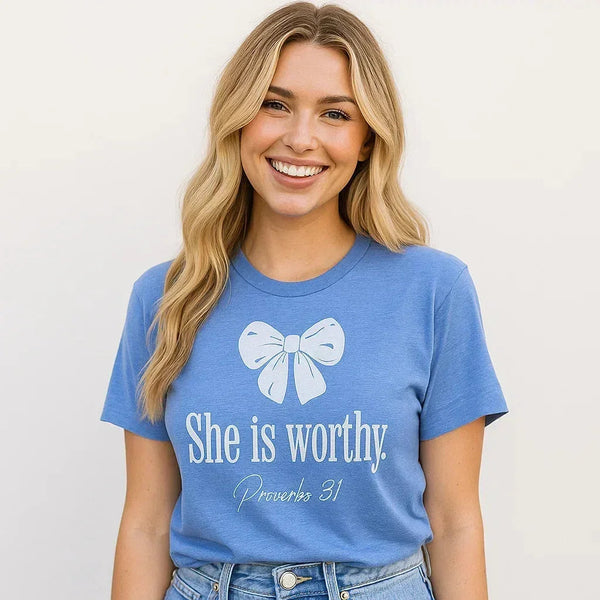 She is worthy Proverbs 31 T-shirt Inspirational Tee