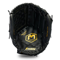 Franklin Sports Baseball and Softball Glove - Field Master - Baseball and Softball Mitt - Adult and Youth Glove - Right Hand Throw - 14" - Black/Gold
