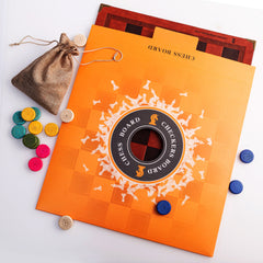 Stone Checkers Board Game With Leather