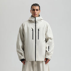 Men's Waterproof Breathable And Loose Zip Ski Suit Jacket