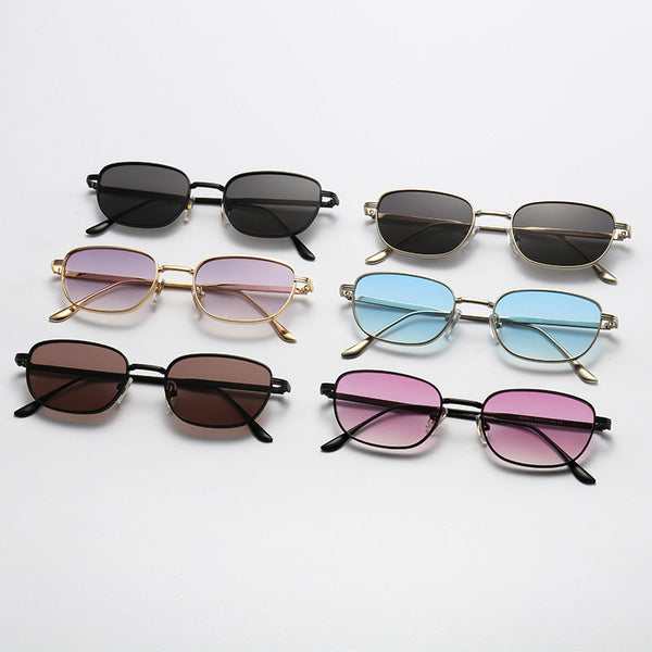 Metal Small Square Box Retro UV Protection Sun Glasses