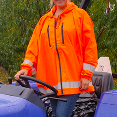 Brella® Orange Unisex Rain Jacket Reflective Strips | All-Weather Protection