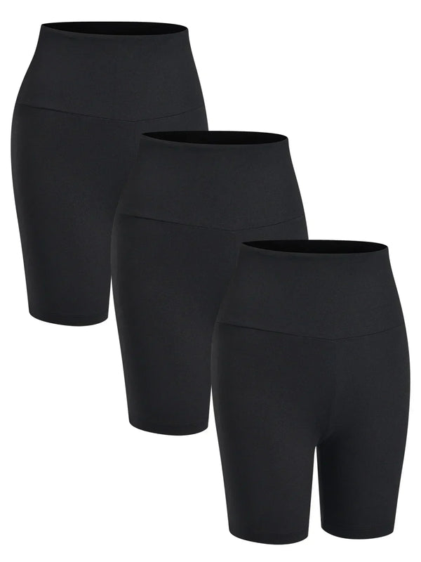3 Pack Women's High Waisted Biker Shorts Super Soft Tummy Control No See Through Workout Yoga Running Push Up Gym Fitness Shorts