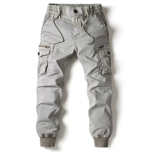 Mandotos Cargo Pants for Men Cotton Full Length Tactical Military Cargo Trousers Gray