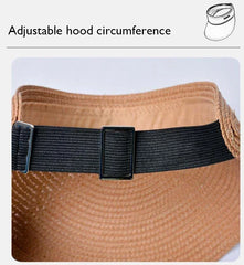 Spring and Summer Women's Outdoor Sunshade  Straw Hat Fashion Empty Top  Duck Tongue Hat Big Brim Cap G37