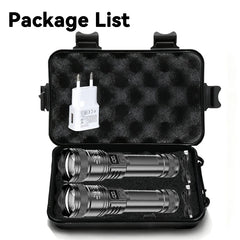 High Strong Power Led Flashlights 2000LM Tactical Torch with Display Light USB Charging Camping Fishing Emergency Zoom Lantern