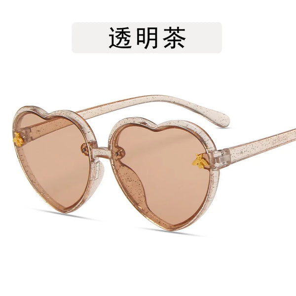 Fashion Heart Kids Sunglasses Children Retro Cute Pink Cartoon Sun Glasses Frame Girls Boys Baby Sunglasses UV400 Eyewear