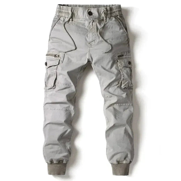 Mandotos Cargo Pants for Men Cotton Full Length Tactical Military Cargo Trousers Gray