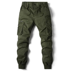 Mandotos Cargo Pants for Men Cotton Full Length Tactical Military Cargo Trousers Gray