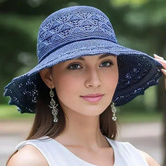 Korean version new straw hat summer sun hat sun protection hat sction wave sun hat beach cool hat women's hat