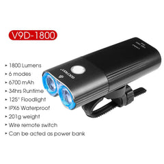 GACIRON 400-1800 Lumens Bicycle Front Light USB Rechargeable Cycling Headlight Flashlight MTB Road Bike Waterproof LED Head Lamp