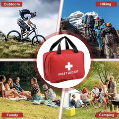 173pcs First Aid Kit: Portable Bag: Portable Bag For Outdoor Hunting, Hiking, Camping And More - Including Emergency Supplies!