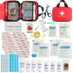 173pcs First Aid Kit: Portable Bag: Portable Bag For Outdoor Hunting, Hiking, Camping And More - Including Emergency Supplies!