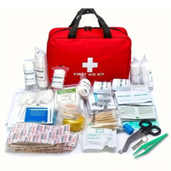 173pcs First Aid Kit: Portable Bag: Portable Bag For Outdoor Hunting, Hiking, Camping And More - Including Emergency Supplies!