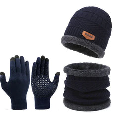 Winter Scarf Gloves Three-piece Set - # BOAA23510001