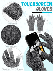 Warm Fleece Hat, Gloves & Scarf Set - Touchscreen Compatible, Unisex 3PCS