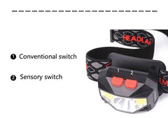 Rechargeable Powerful USB LED High Lumen Headlamp Ultra-Light Bright Headlight Waterproof Sensor Head Light  For Outdoors Camping Running Hiking Biking Fishing