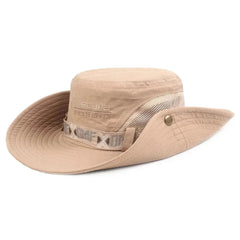 Summer Men Bucket Hat Outdoor UV Protection Wide Brim Panama Safari