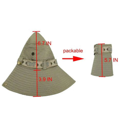 Summer Men Bucket Hat Outdoor UV Protection Wide Brim Panama Safari
