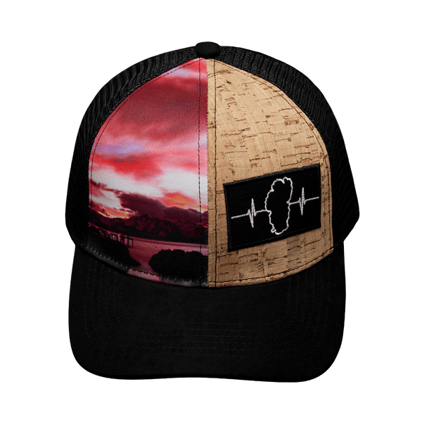 Tahoe Hat - Baseball Hat Fit - Cork Hybrid - Summer Sunset - Trucker Mesh
