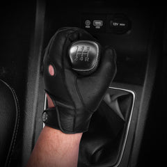 Leather Dark Knight Gloves - Full Finger Design (Black)