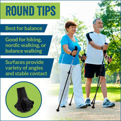 Four Pack of Extra Durable Rubber Replacement Tips (Replacement Feet - Paws - Ferrules - Caps) for Trekking Poles - Fits Most Hiking and Walking Poles.