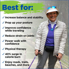 Motivator Super Duty Swift Connect Travel Poles for Balance and Rehab - Heavy Duty Poles with XL Motivator Stability Grips - For Heights 4' to 7' and for Weights up to 300lbs